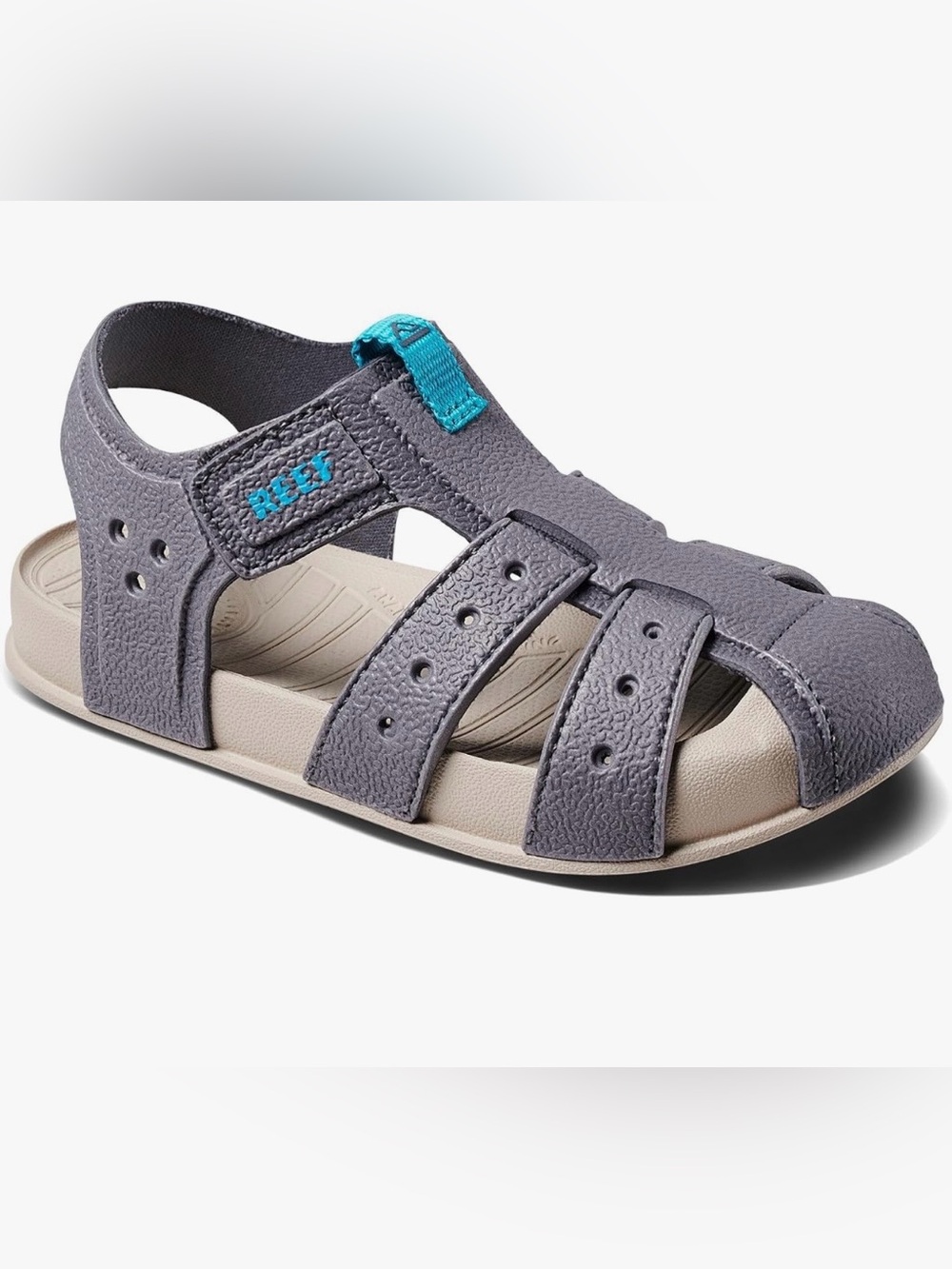 Reef Kids Gray Sandal with Teal Accent - Little Water Beachy